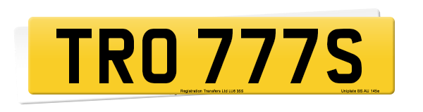 Registration number TRO 777S